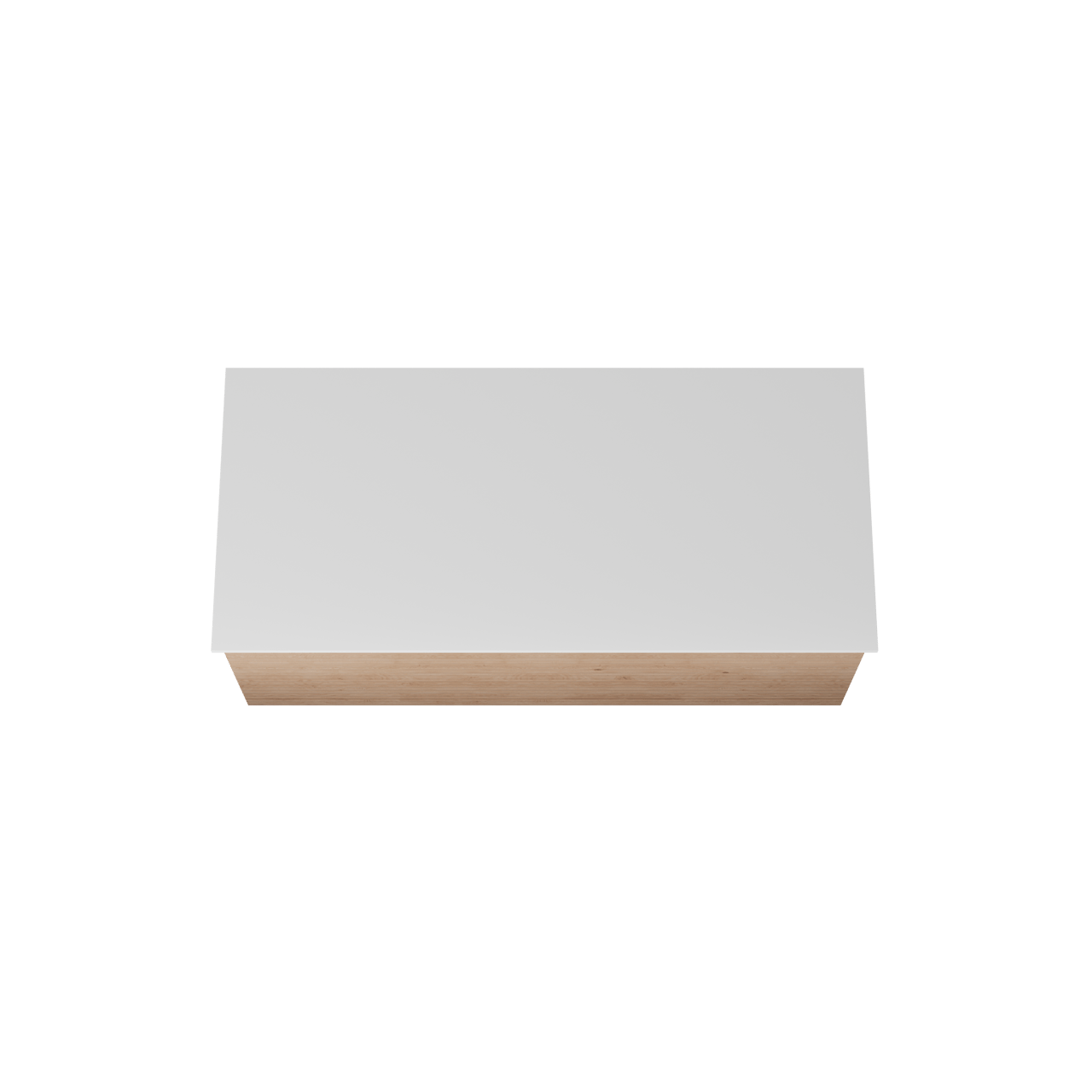 Balmani Forma zwevend badkamermeubel 120 x 55 cm natuur eik met Stretto enkel of dubbel tablet in solid surface mat wit, Horizontale symmetrische rechte ribbel