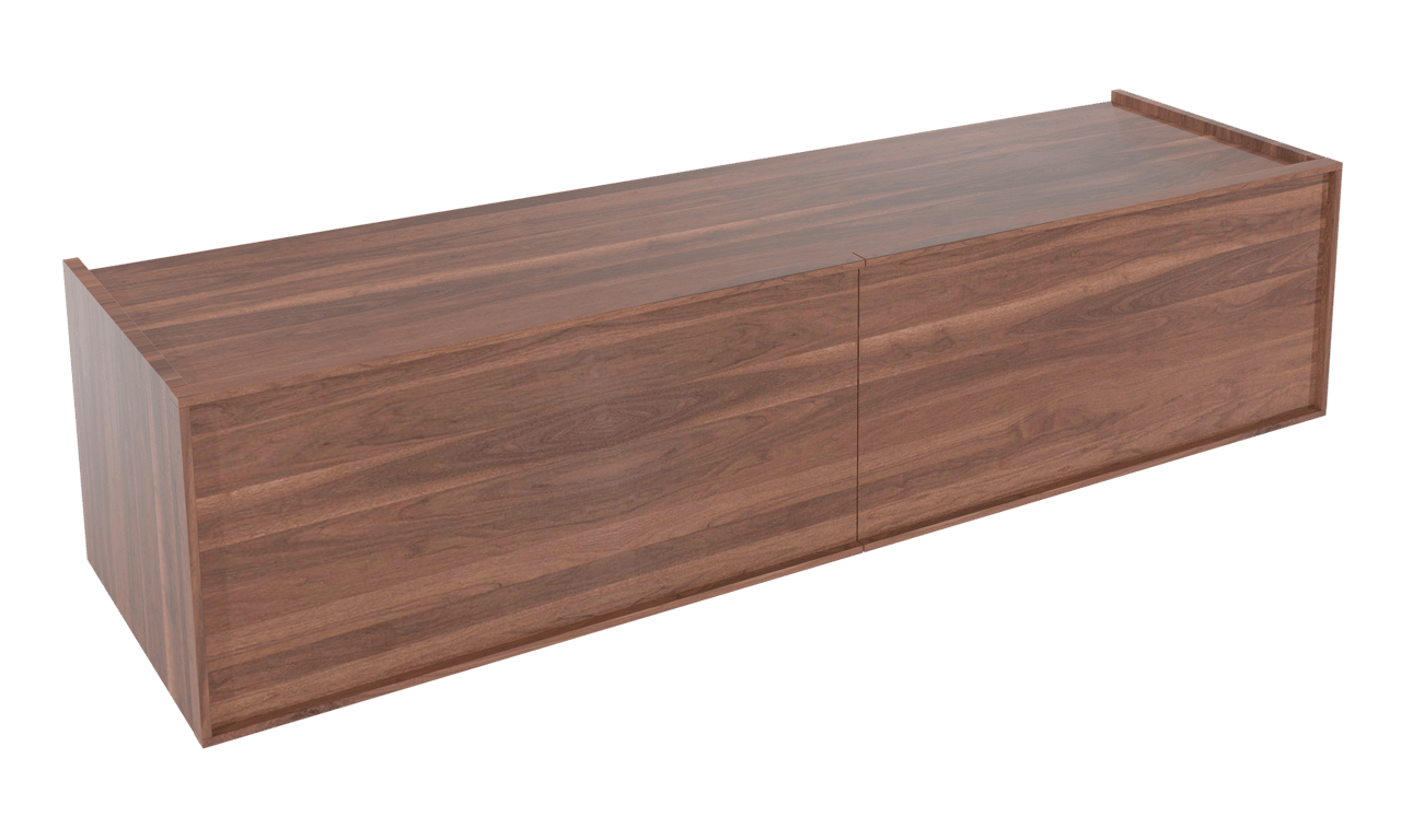 Balmani Quadro zwevende wastafelonderkast 184 x 53 cm Amerikaanse notelaar 4 lades