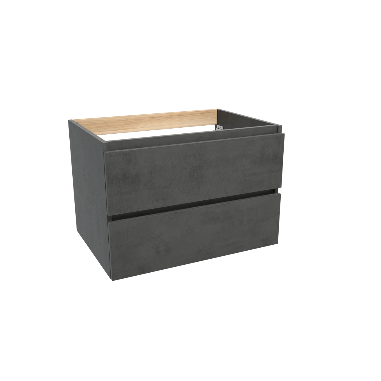 Balmani Lucida zwevende wastafelonderkast 75 x 55 cm beton donkergrijs 2 lades