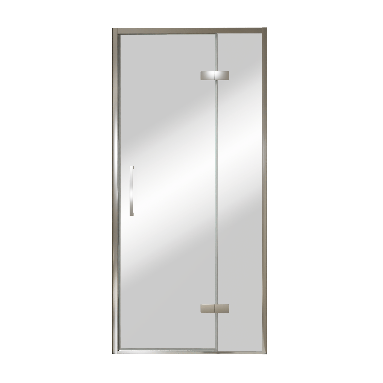 Balmani Senses Design porte pivotante à droite 100 cm x 210 cm verre Miroir Reflex, Profil chrome, coating inclus