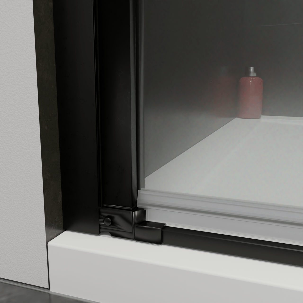 Luca Varess Kuresa Duschtür: Drehtür, 80 x 200 cm, Klarglas, Schwarzes Profil, matt