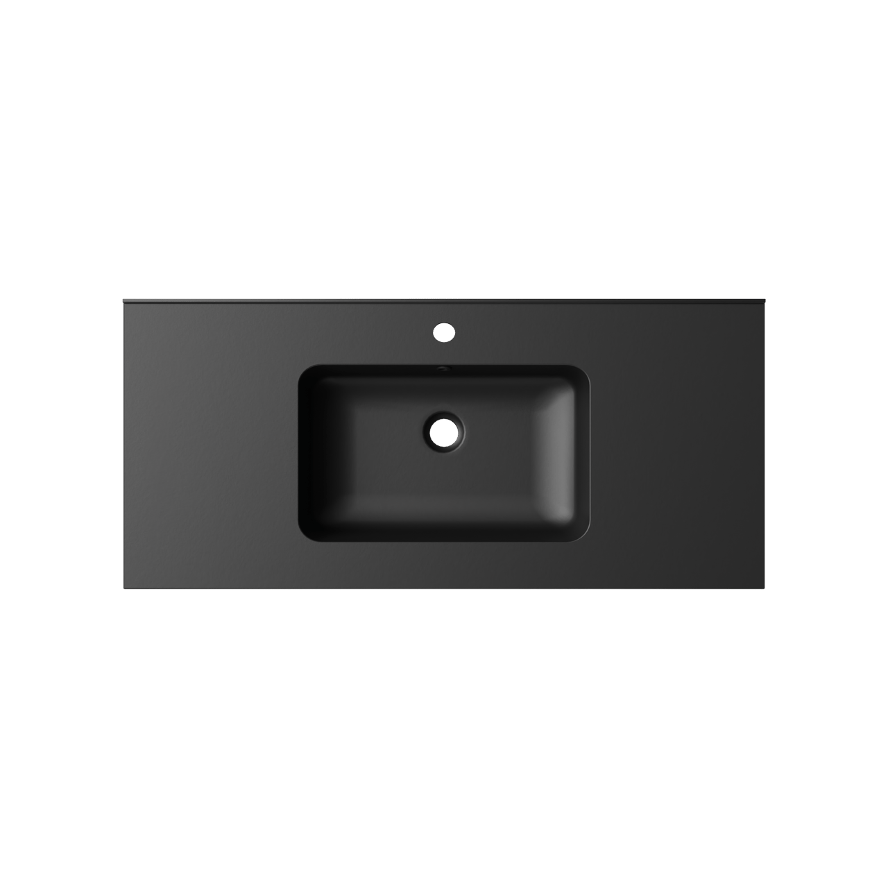 Linie Vano enkele wastafel Mat Zwarte composietmarmer 100 x 46 cm
