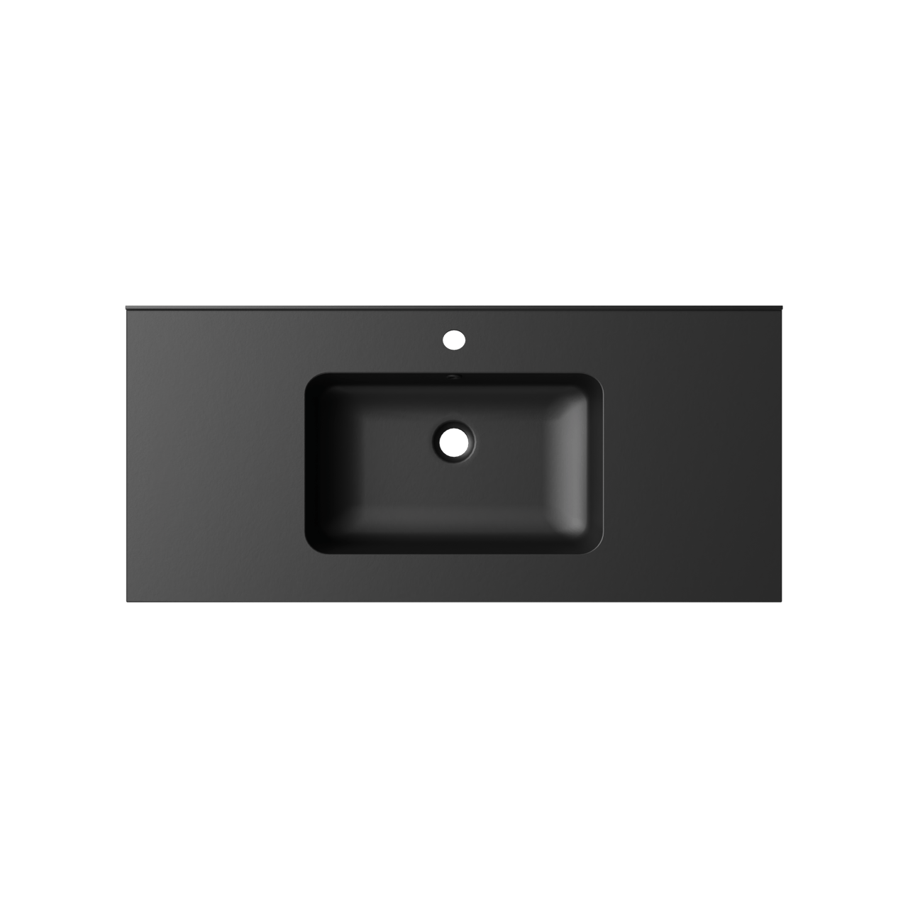 Linie Vano plan simple marbre composite Noir Mat 100 x 46 cm