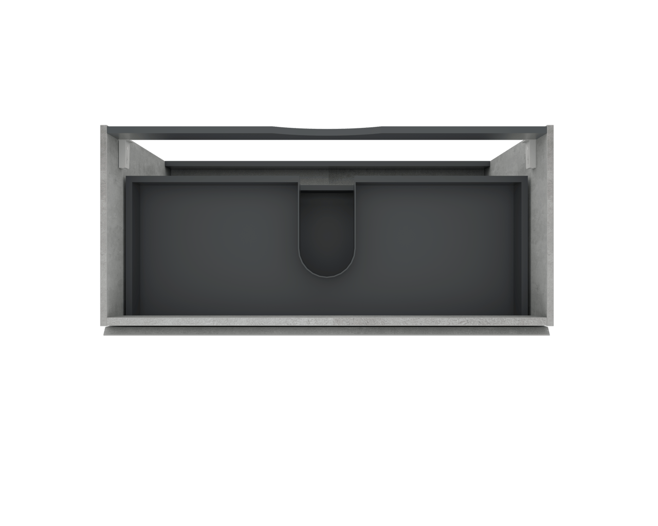 Linie Lado staande wastafelonderkast 100 x 46 cm beton donkergrijs 3 lades