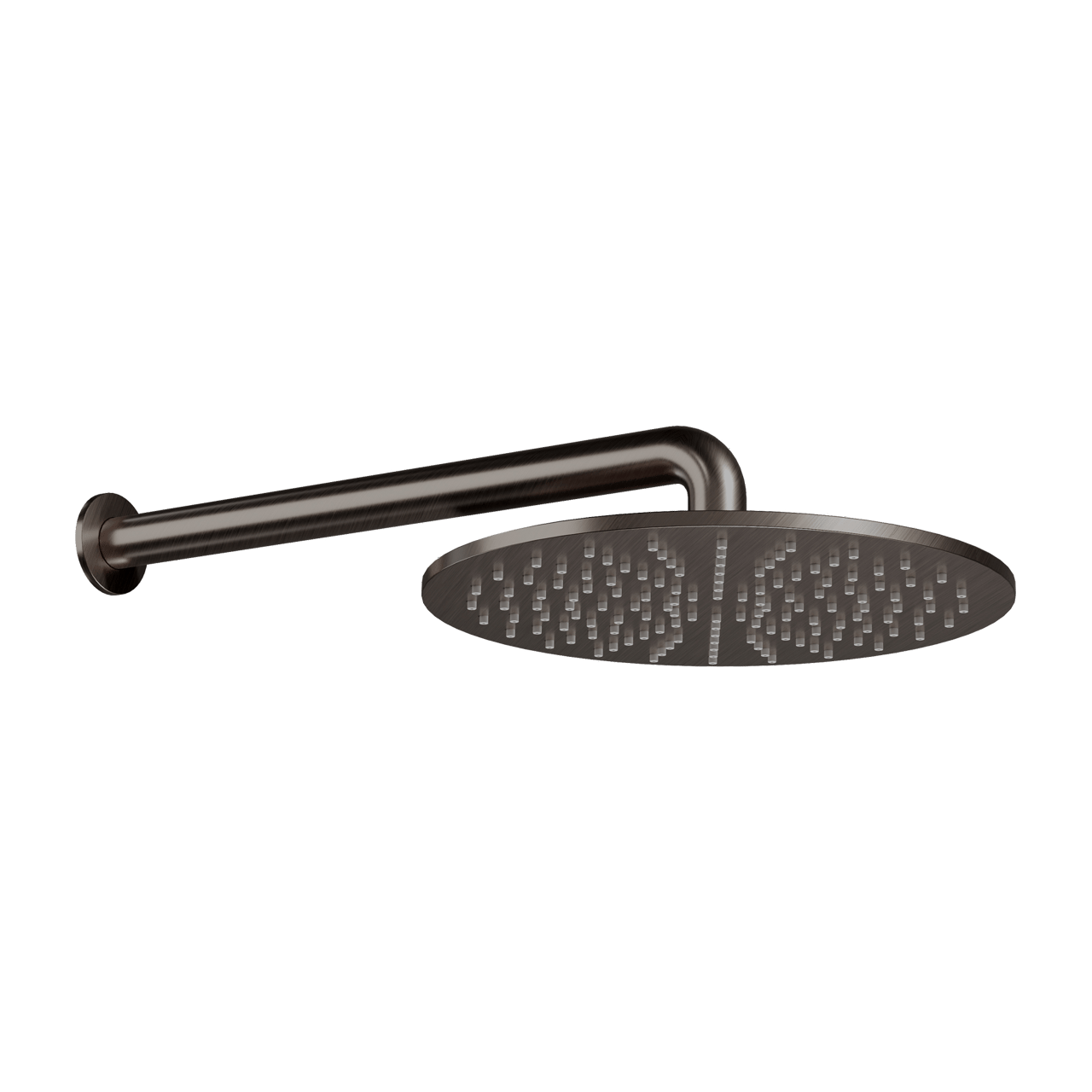 Blaufoss Round 300 ronde regendouchekop met muursteun 30 cm Brushed GunMetal