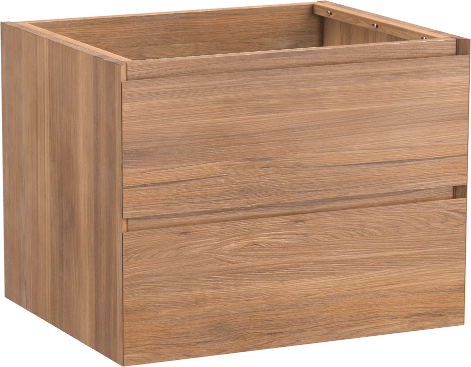 Balmani Mitra meuble sous-lavabo suspendu 67,5 x 55 cm teck 2 tiroirs