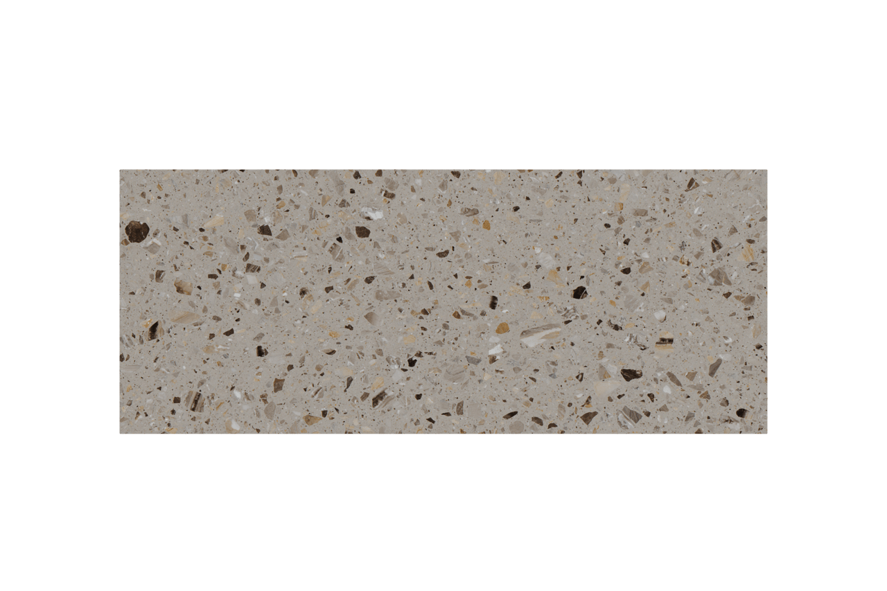 Balmani Stretto enkel of dubbel wastafelblad greige terrazzo 135 x 55 cm