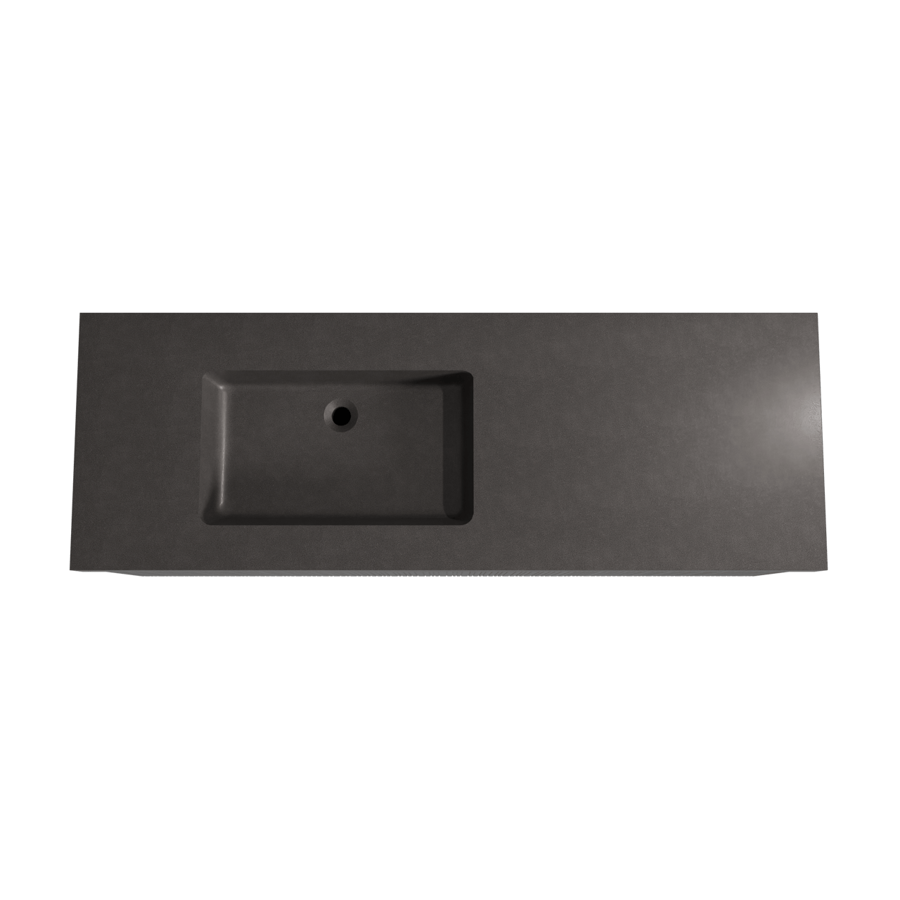 Storke Ribs zwevend badmeubel 150 x 52 cm zwart eiken met Scuro High asymmetrisch linkse wastafel in kwarts mat zwart, Verticale asymmetrische rechte ribbel