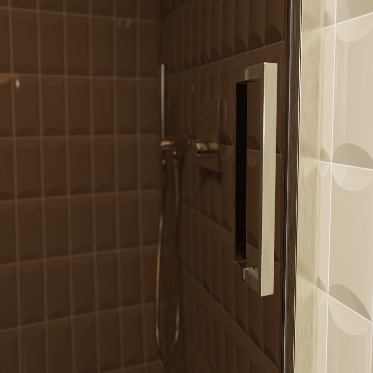 Balmani Senses Design porte coulissante réversible 120 cm x 210 cm verre Bronze, Profil Brushed CoolMetal, coating inclus