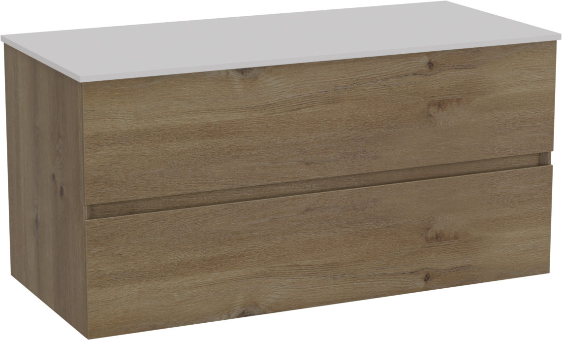 Storke Edge badkamermeubel met Tavola wastafelblad voor waskom(men)