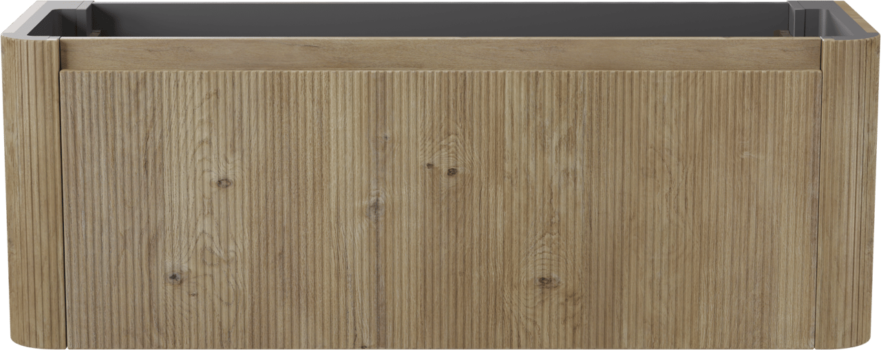 Storke Soft meuble sous-vasque suspendu 140 x 46 cm Chêne brut 2 tiroirs Nervure sym. vert.