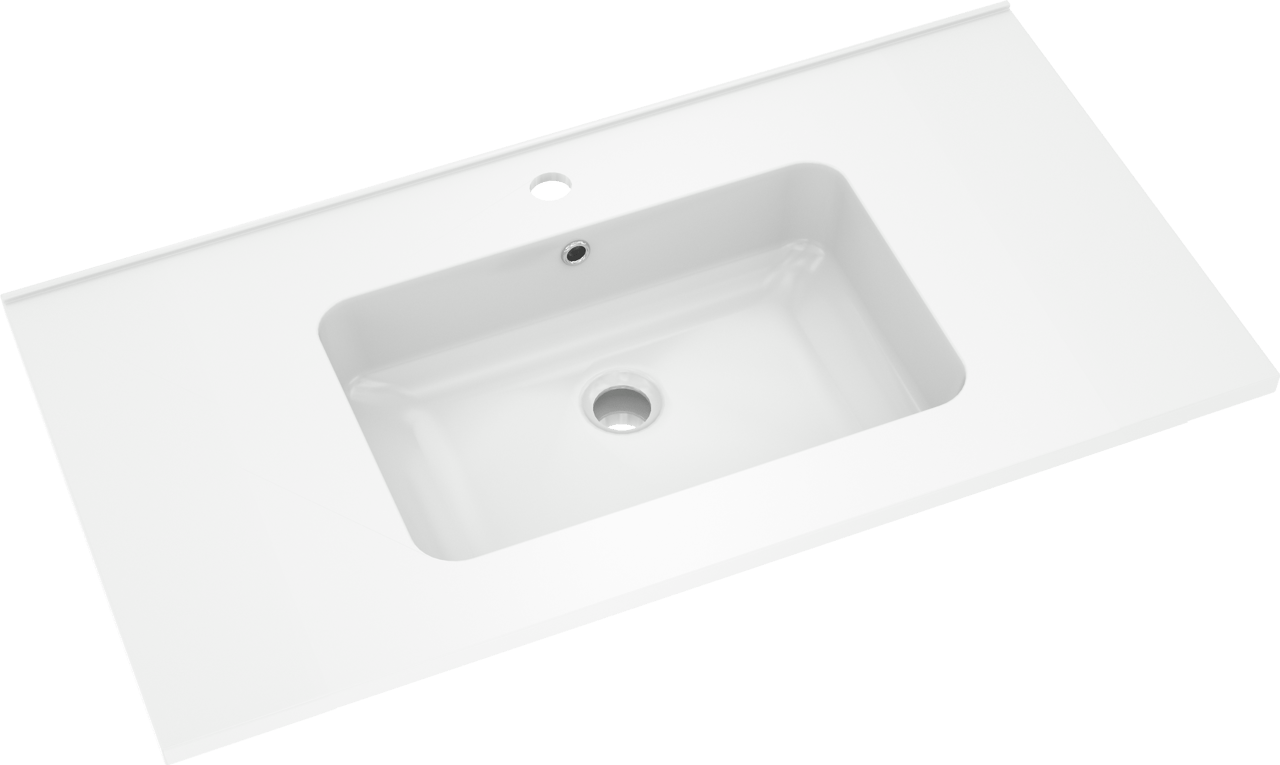 Linie Vano plan simple marbre composite brillant 90 x 46 cm