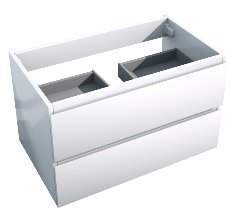 Storke Delta zwevende wastafelonderkast 80 x 48 cm hoogglans wit 2 lades