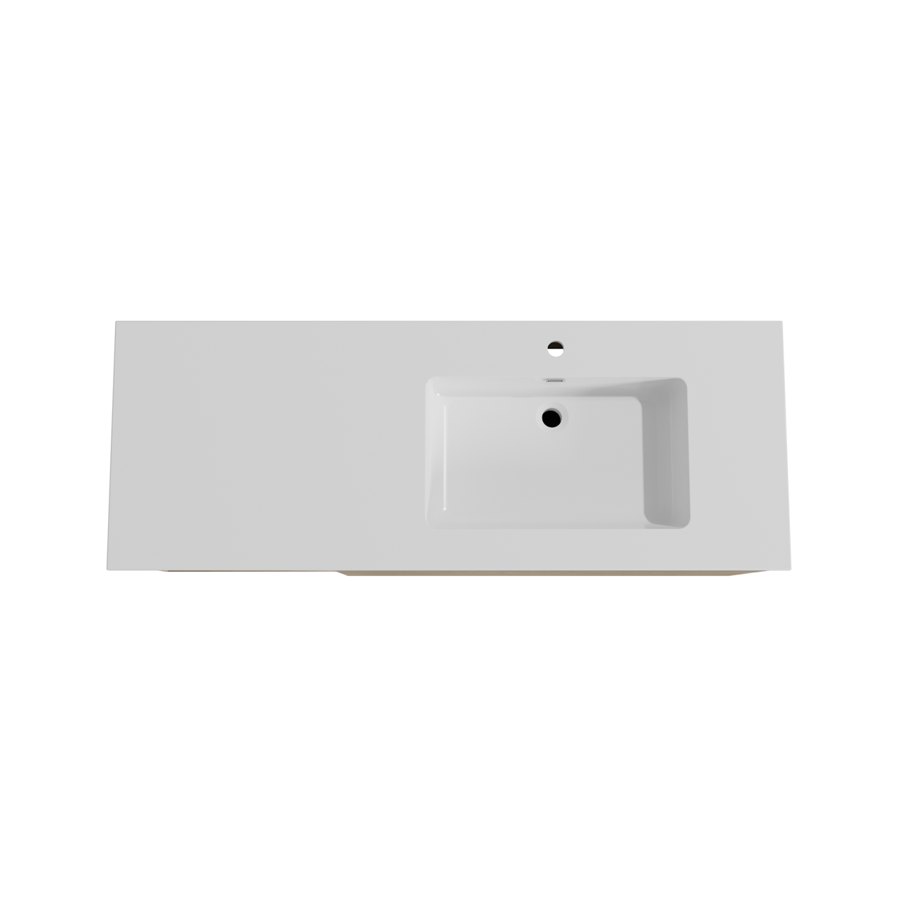 Storke Edge zwevend badmeubel 140 x 52 cm ruw eiken met Diva asymmetrisch rechtse wastafel in composietmarmer hoogglans wit