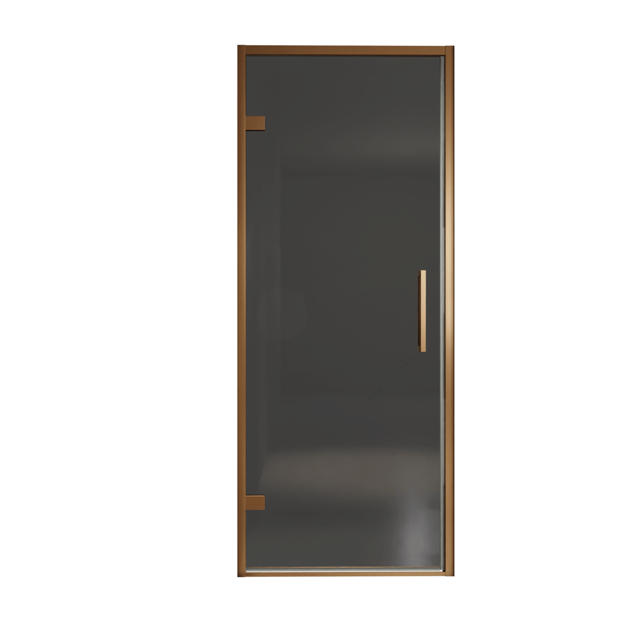 Balmani Senses Design porte pivotante à gauche 90 cm x 210 cm verre fumé, Profil Brushed Rosegold