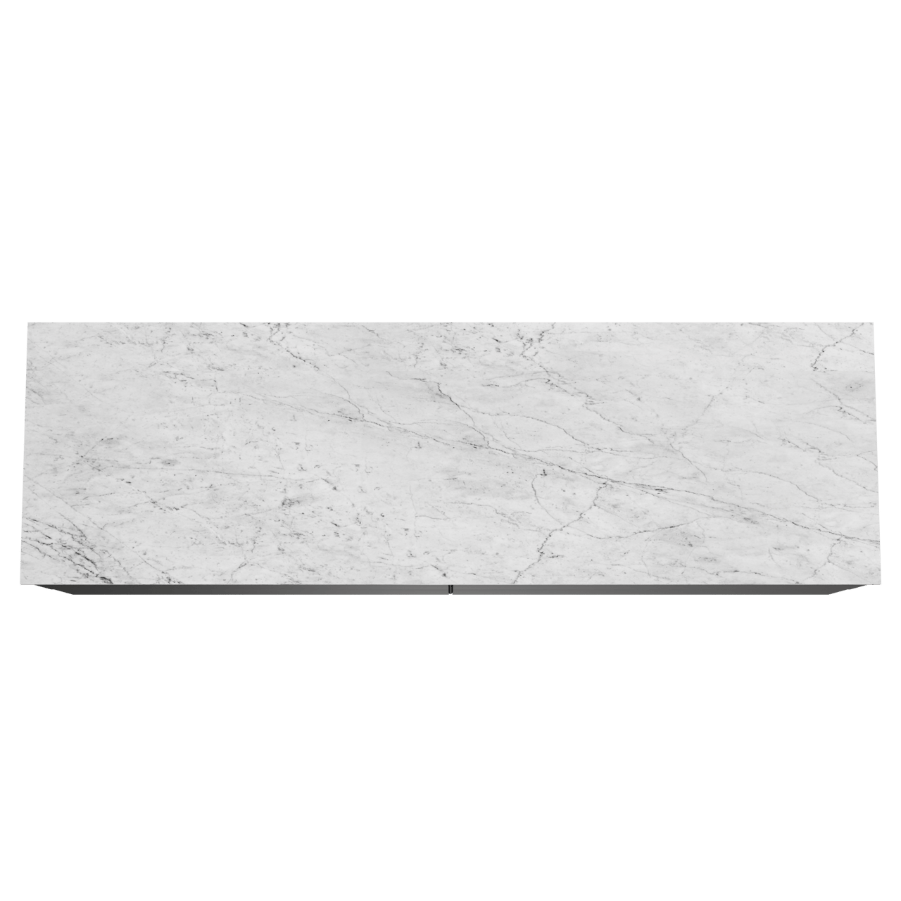 Balmani Mitra hängendes Möbelstück Set: 180 x 55 cm, Schwarz matt, mit Stretto Einzel- oder Doppel Waschtischplatte, Marmor Carrara