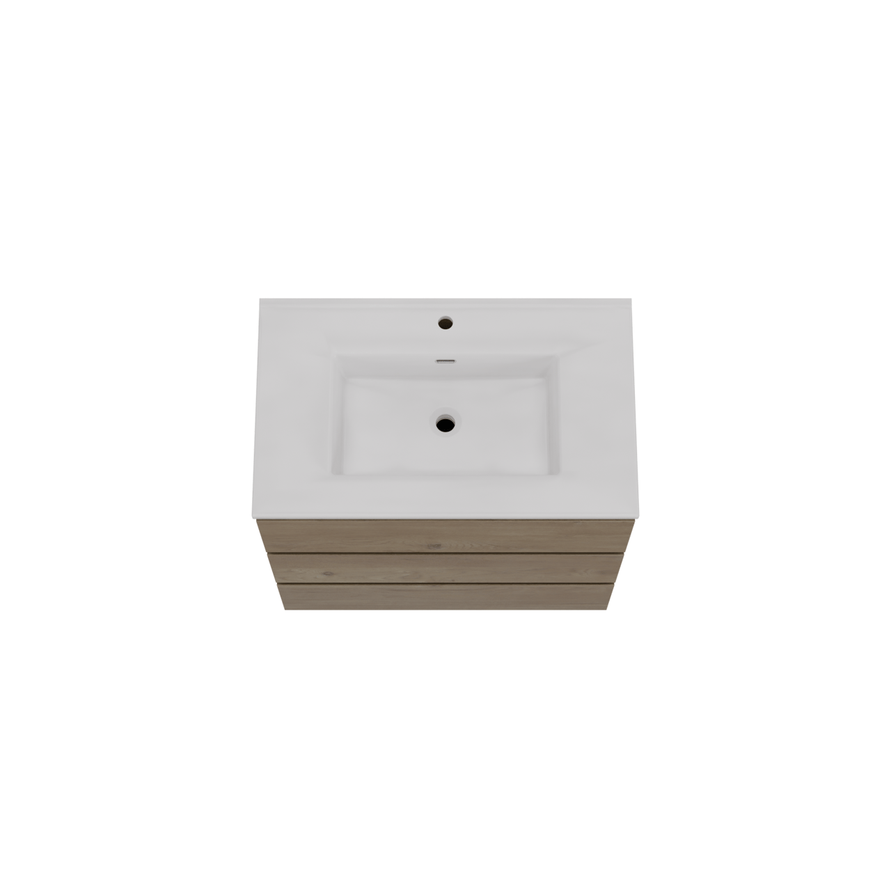 Storke Edge meuble salle de bains à poser 85 x 52 cm chêne brut avec Kera plan simple en céramique blanc brillant