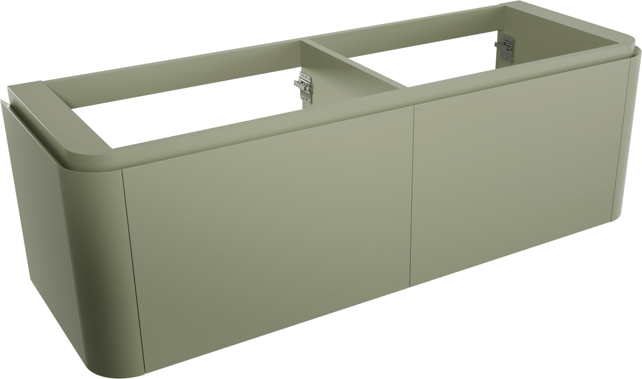 Balmani Moon hängender Waschbeckenunterschrank: 160 x 55 cm, Salbei Grün, 4 Schubladen