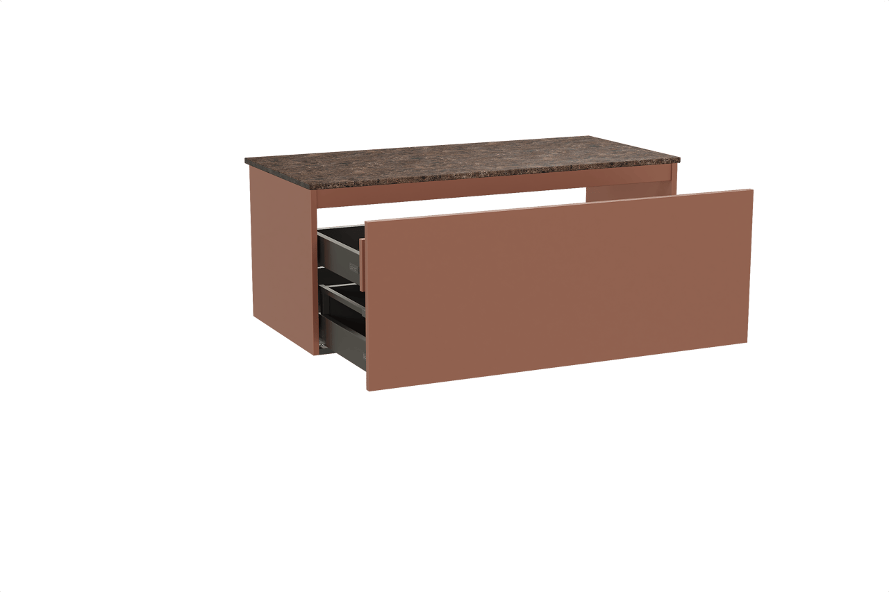 Balmani Sfera meuble salle de bains suspendu 120 x 55 cm cotto avec Stretto tablette simple ou double en marbre dark emperador