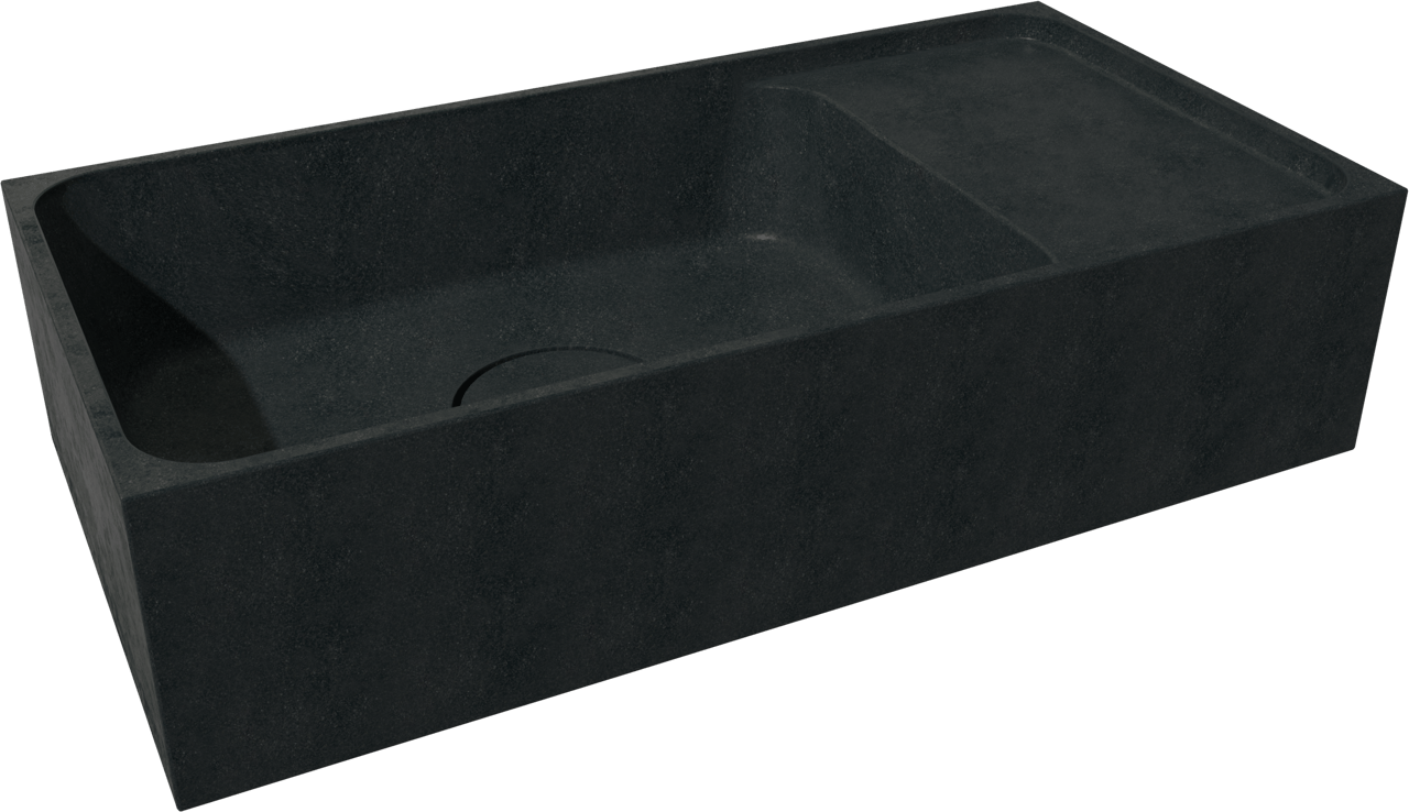 Balmani Lemon meuble wc suspendu 42 x 21 cm chêne vieilli avec Dama plan vasque en granite doux