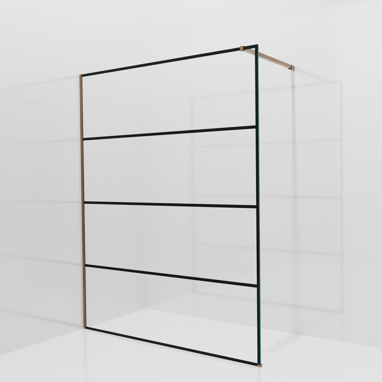 Balmani Modular inloopdouche: 160 x 200 cm, Lined, Brushed Rosegold profielen