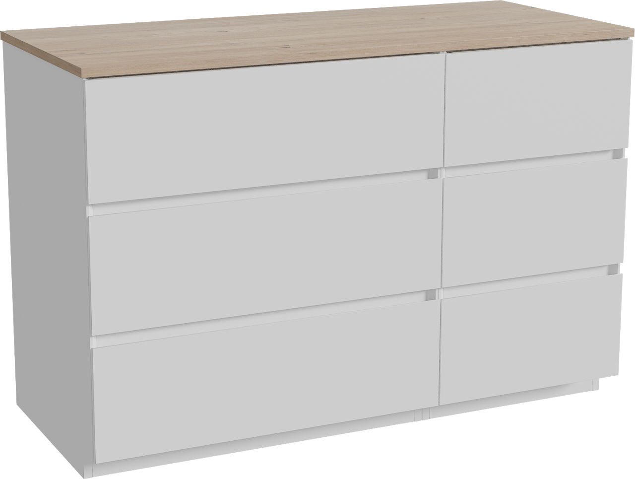 Storke Edge staand badkamermeubel 120 x 52 cm mat wit met Panton enkel of dubbel tablet in melamine ruwe eik