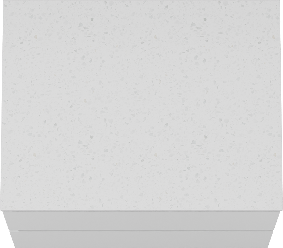 Linie Lado meuble salle de bains suspendu 60 x 46 cm blanc mat avec Lado tablette simple en mélaminé terrazzo blanc