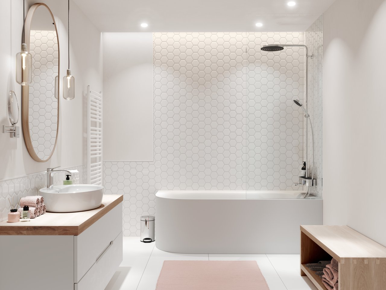 Hansgrohe Pulsify S260 colonne de douche de pluie robinet thermostatique Chrome Brillant