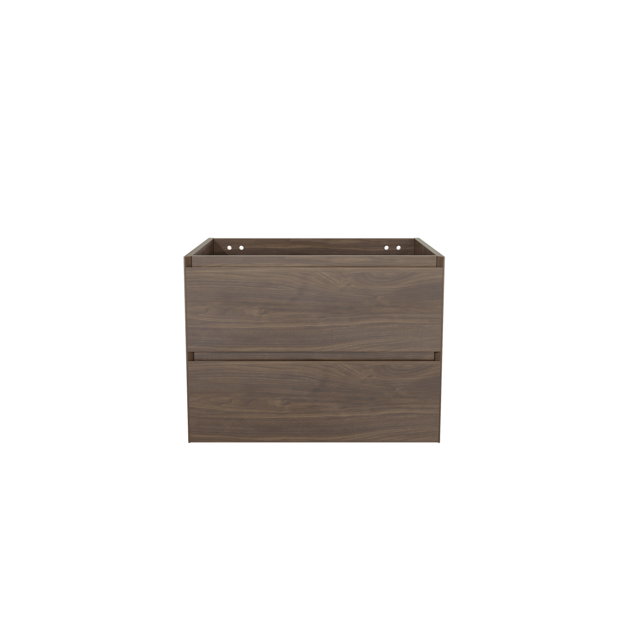 Balmani Mitra hängender Waschbeckenunterschrank 67,5 x 55 cm Amerikanischer Nussbaum 2 Schubladen