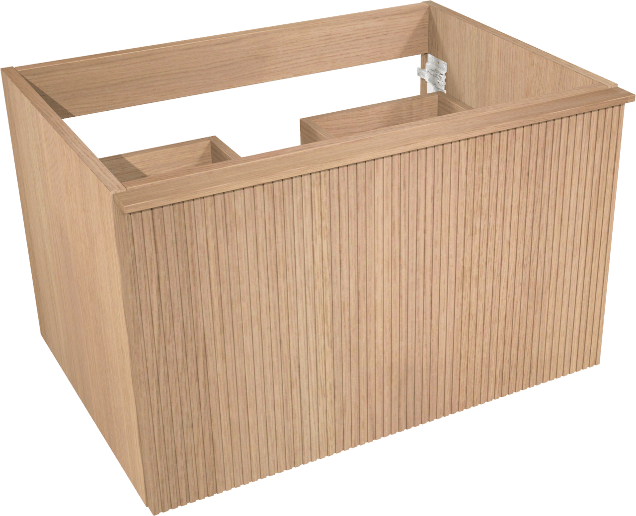 Balmani Forma zwevende wastafelonderkast 75 x 55 cm natuur eik 2 lades vert. sym. groef