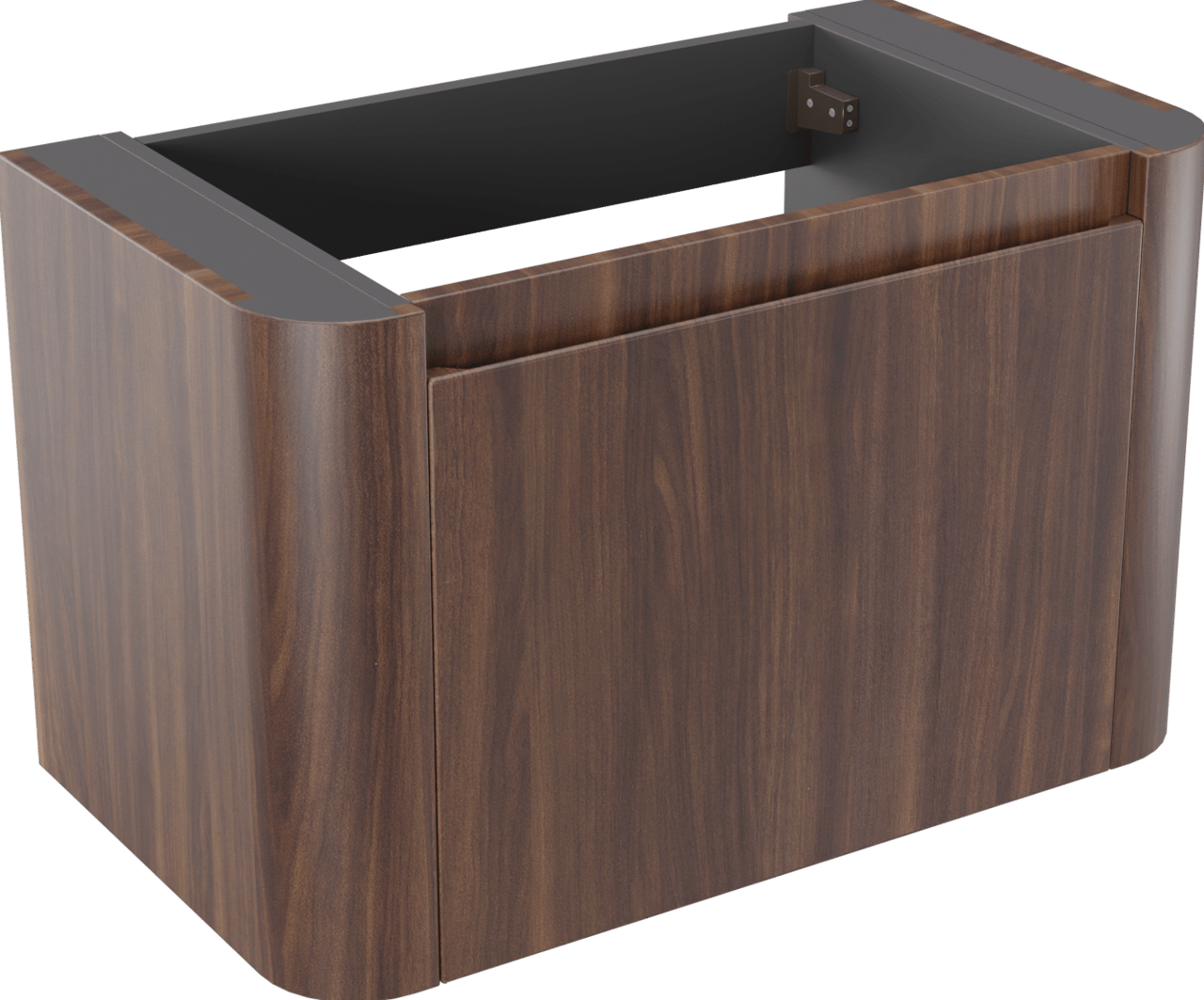 Storke Soft meuble sous-vasque suspendu 80 x 46 cm Noyer 2 tiroirs