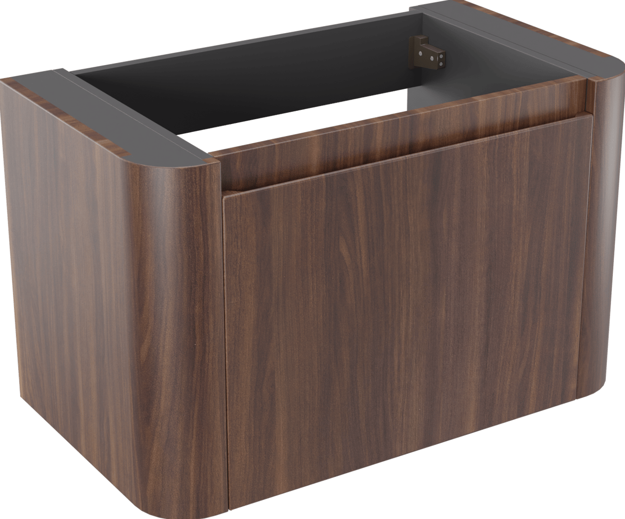 Storke Soft meuble sous-vasque suspendu 80 x 46 cm Noyer 2 tiroirs