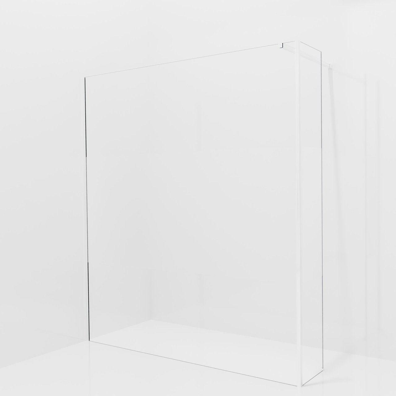 Balmani Modular Walk-In Dusche mit fester Seitenwand: 180 x 200 cm, Klarglas mit mattiertem Streifen, Profil Chrom glänzend