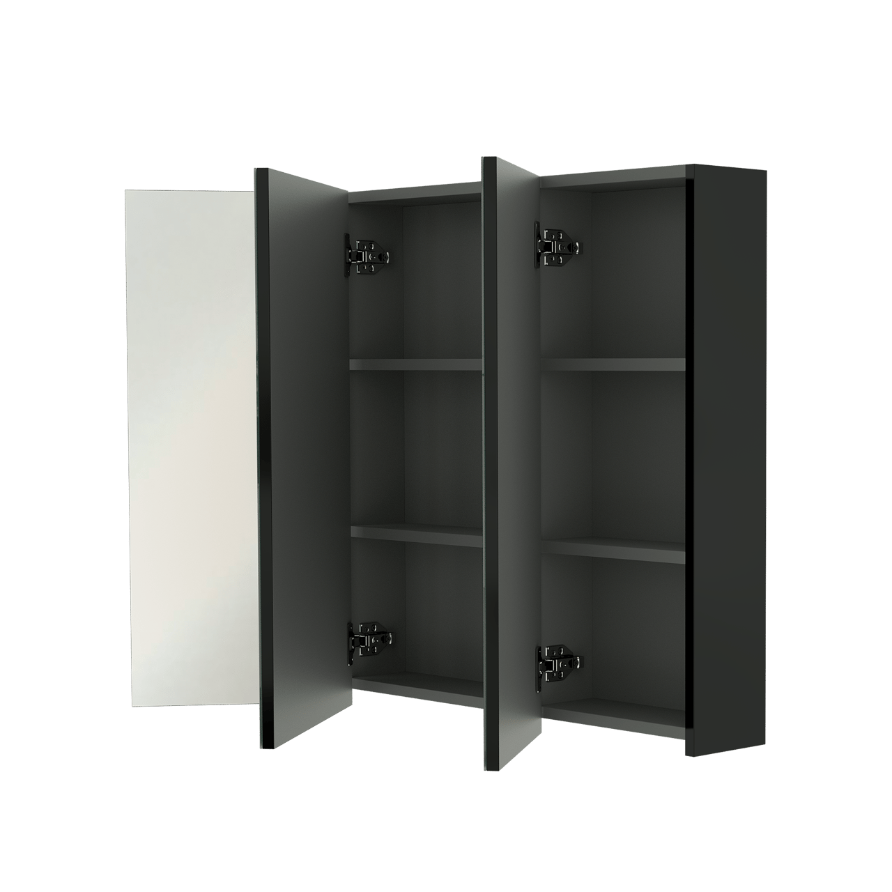 Linie Montro spiegelkast 100 x 75 cm Mat Zwart