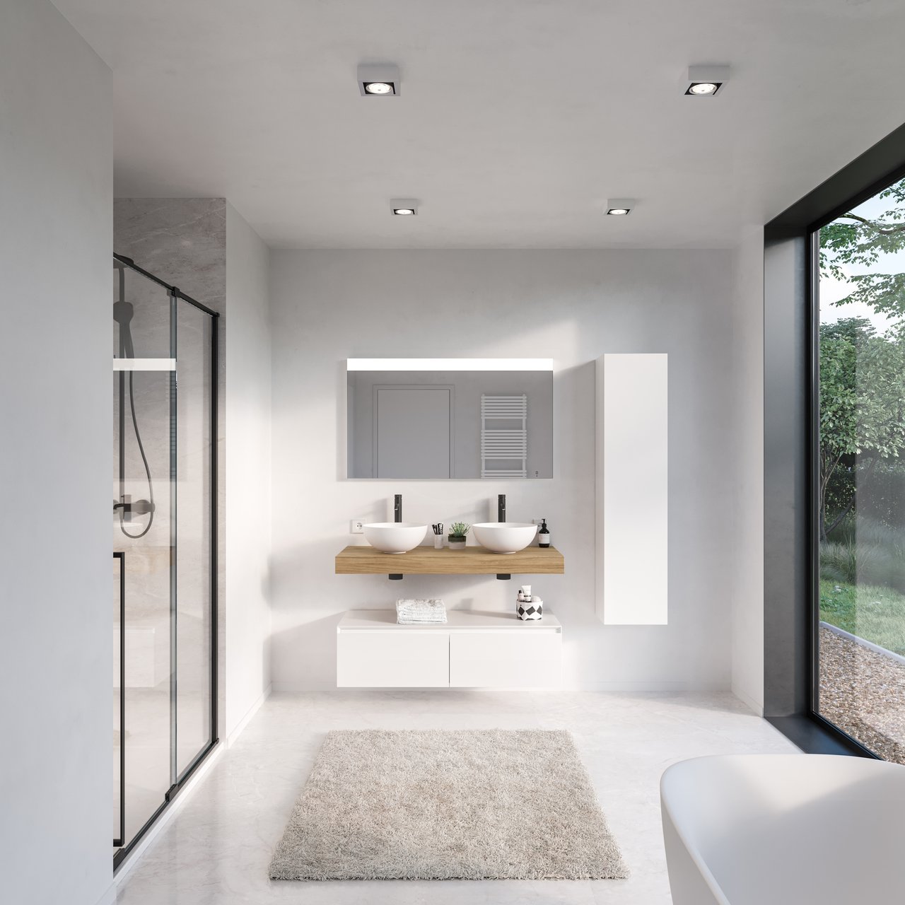 Storke Lucera rechthoekig badkamerspiegel 120 x 70 cm met spiegelverlichting