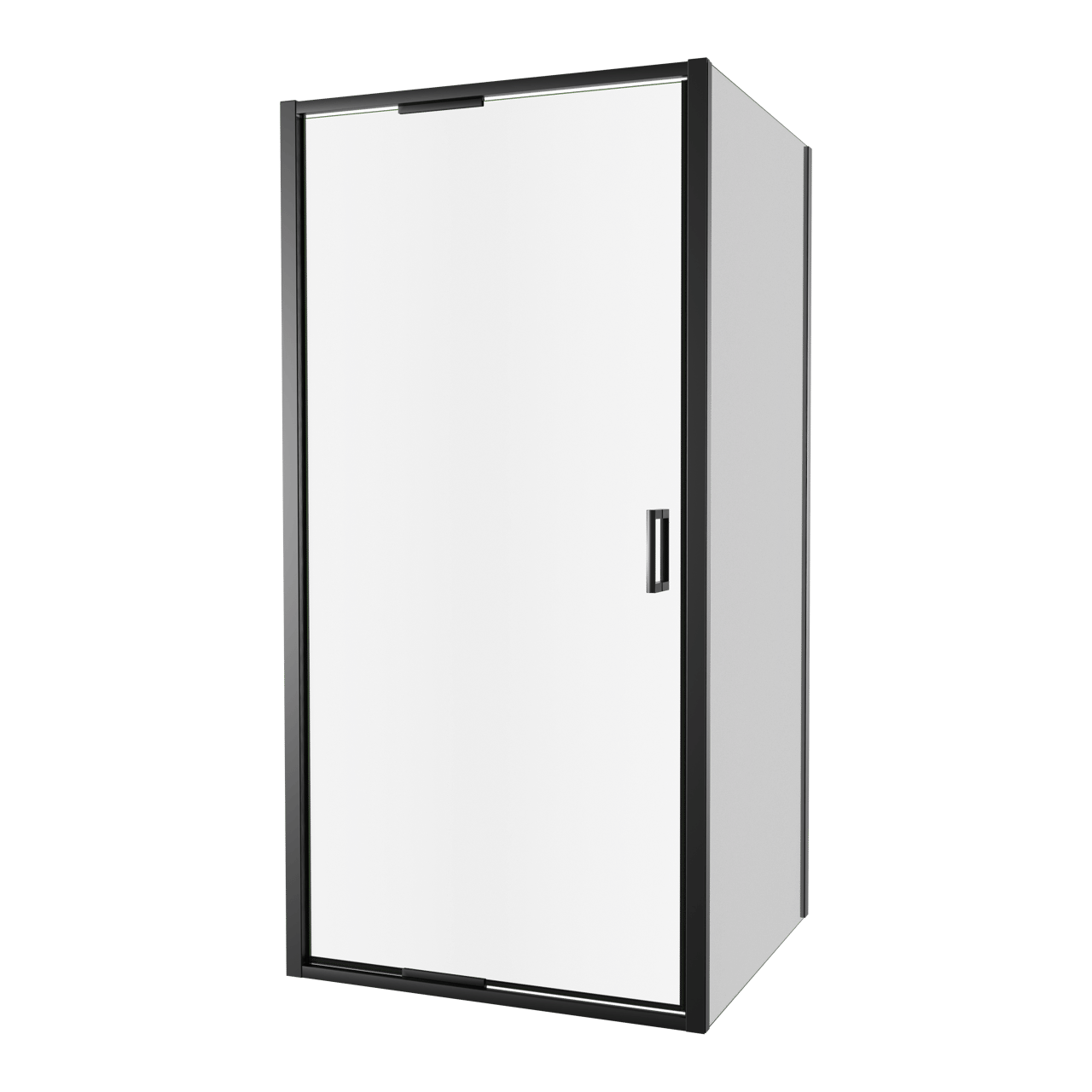 Luca Varess Vidor In paroi de douche avec porte pivotante et paroi latérale fixe 100 x 90 cm verre transparent profil noir mat