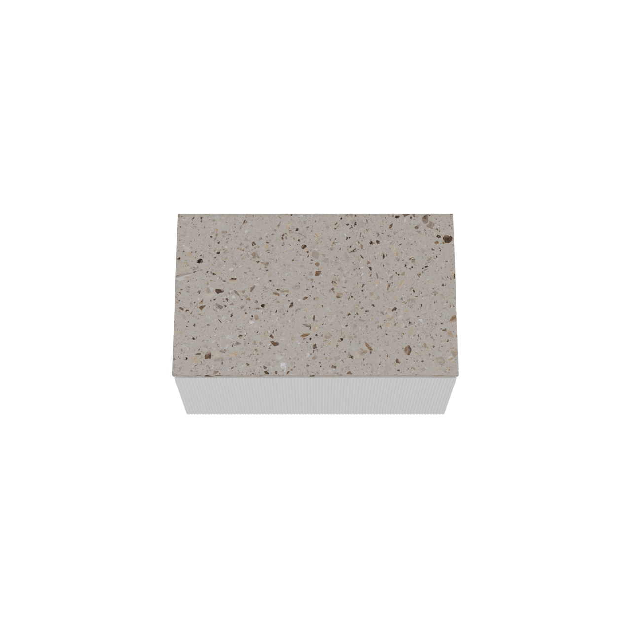 Balmani Fila meuble salle de bains suspendu 90 x 55 cm blanc mat avec Stretto tablette simple en terrazzo greige terrazzo, Nervure droite symétrique verticale