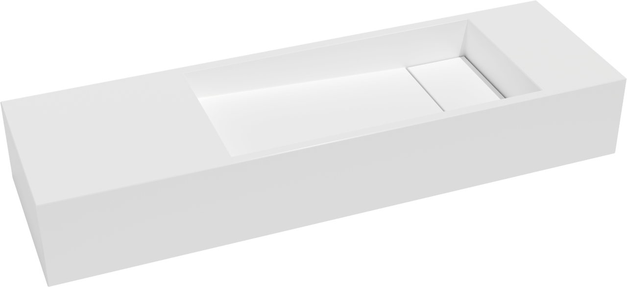 Balmani Mood fonteintje 65 x 20 cm Mat Witte Solid Surface