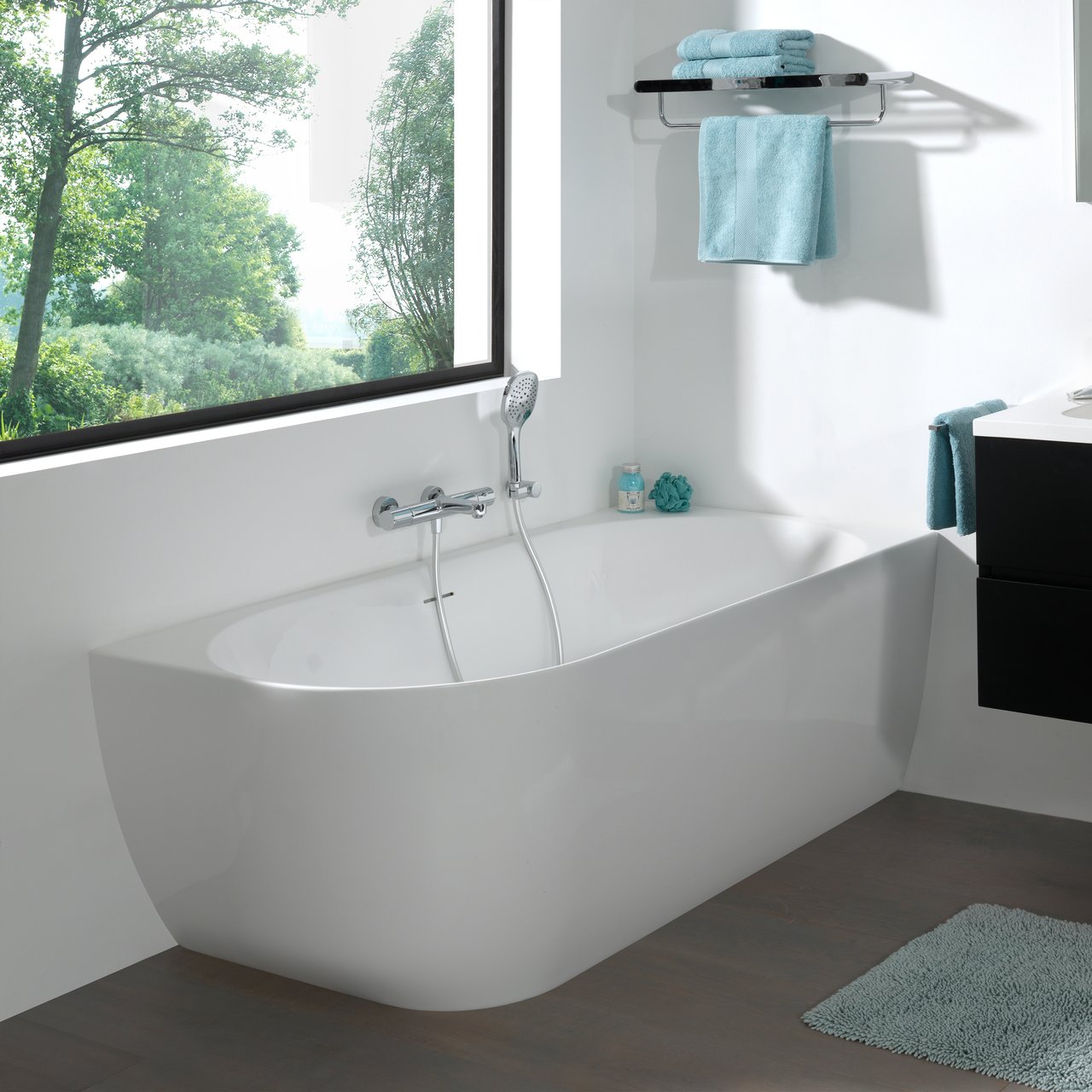 Luca Varess Otello 2-Personen-Eckbadewanne: rechts, 170 x 80 cm, Acryl, Weiß Glänzend