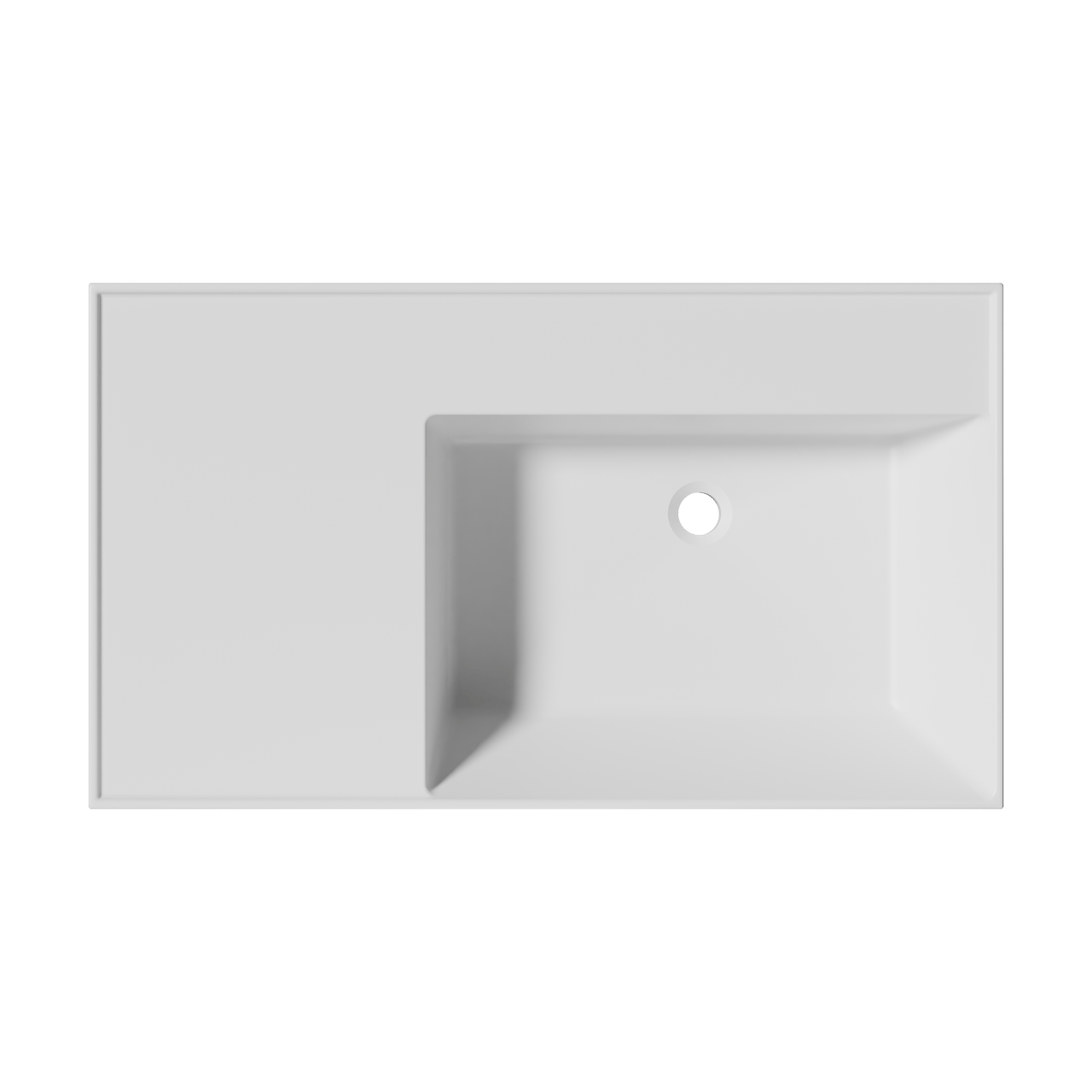 Balmani Argila asymmetrisch rechtse wastafel composietmarmer mat wit 80 x 46 cm