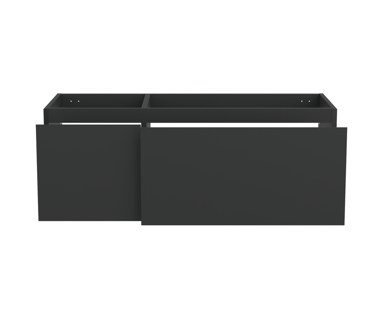Balmani Idra meuble sous-lavabo suspendu 135 x 55 cm asymétrique droite noir mat 4 tiroirs
