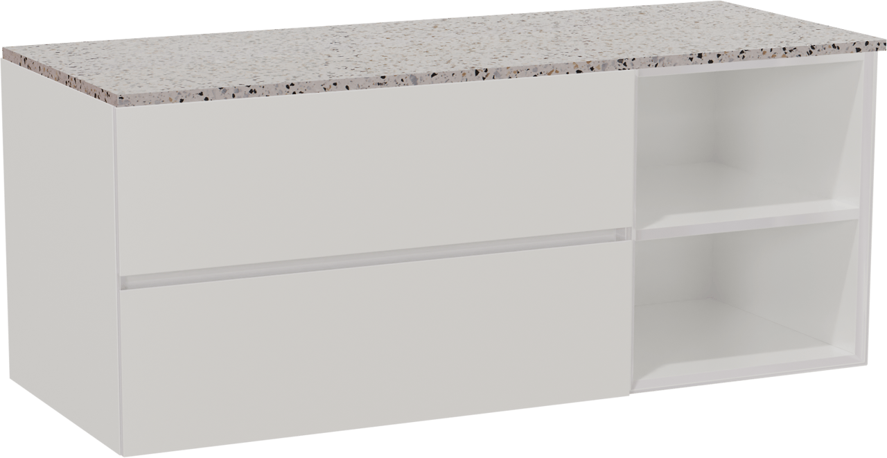 Storke Edge meuble salle de bains avec tablette pour vasques Tavola