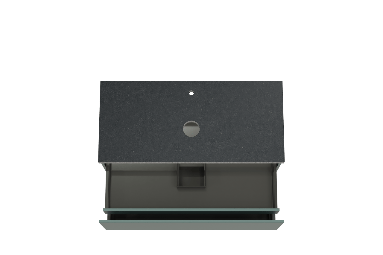 Balmani Sfera zwevend badmeubel 120 x 55 cm forest met Rock enkel wastafelblad in zwart graniet