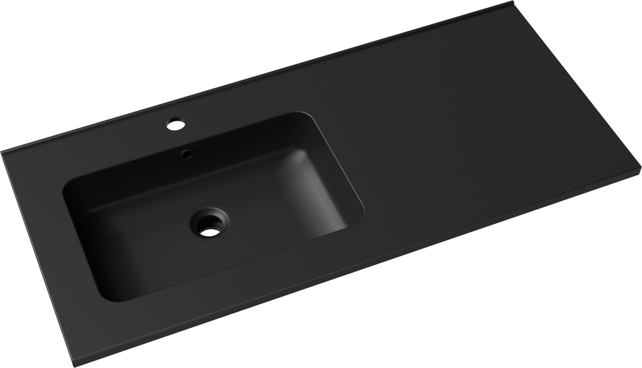 Linie Vano Waschtisch links Matt Schwarzer Verbundmarmor 100 x 46 cm
