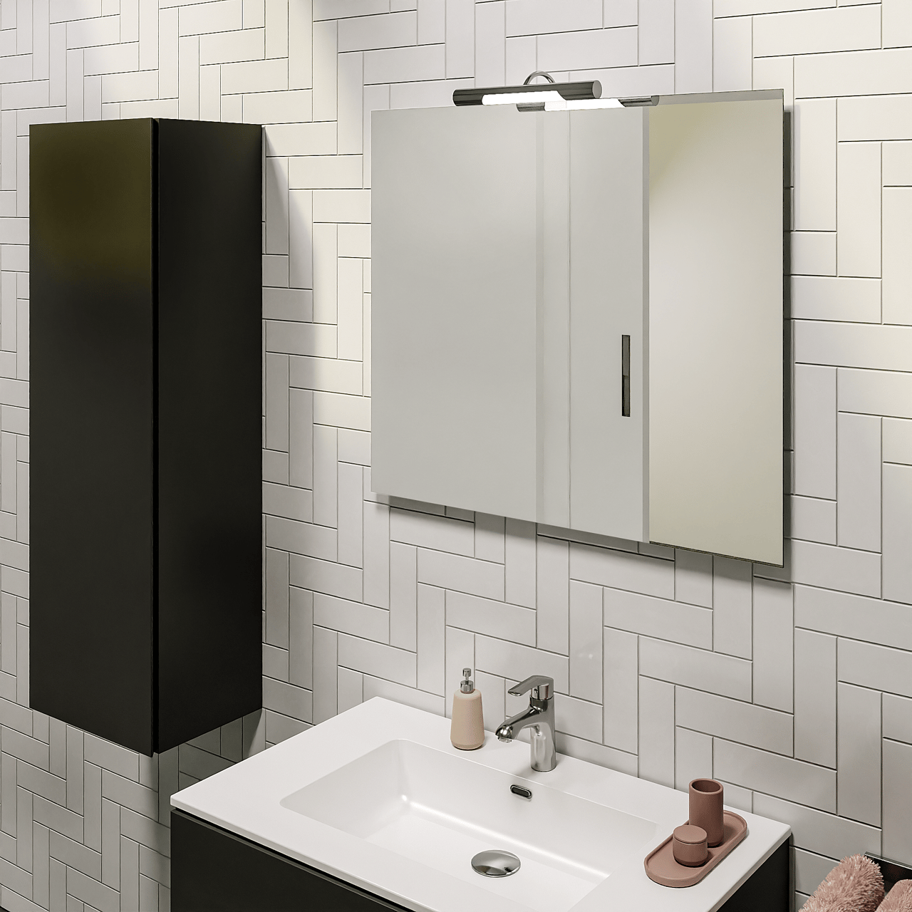 Storke Soto rechthoekig badkamerspiegel 85 x 75 cm