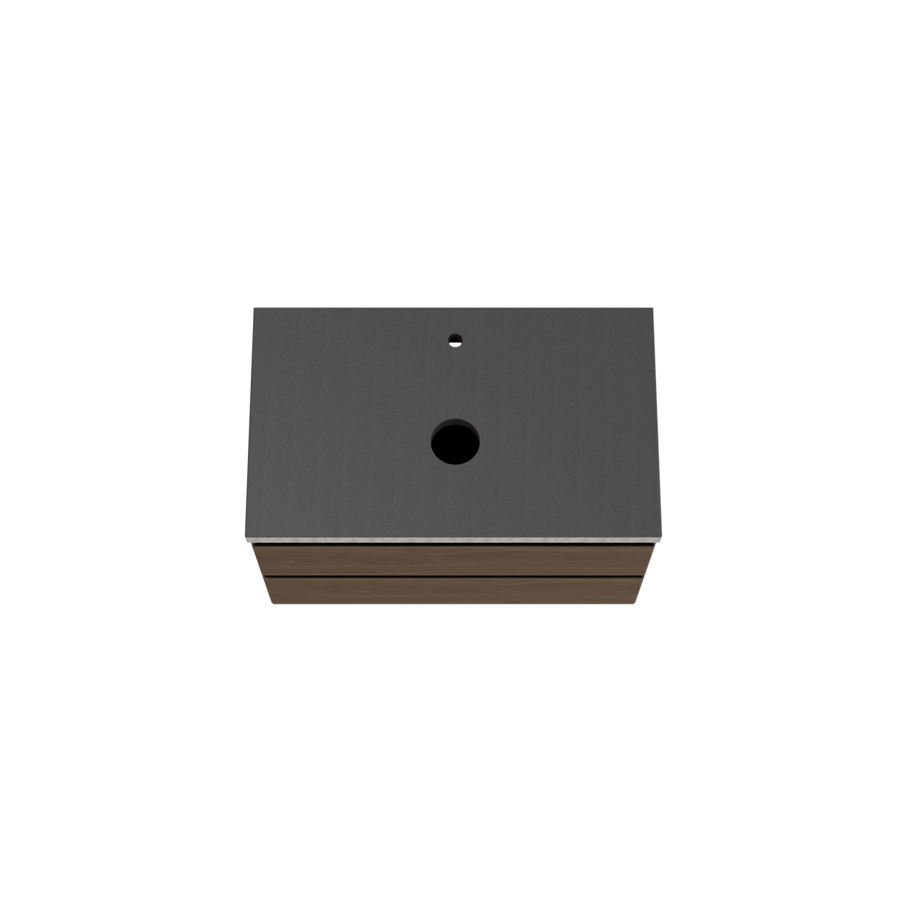 Balmani Mitra zwevend badkamermeubel 90 x 55 cm amerikaanse notelaar met Rock enkel tablet in graniet zwart