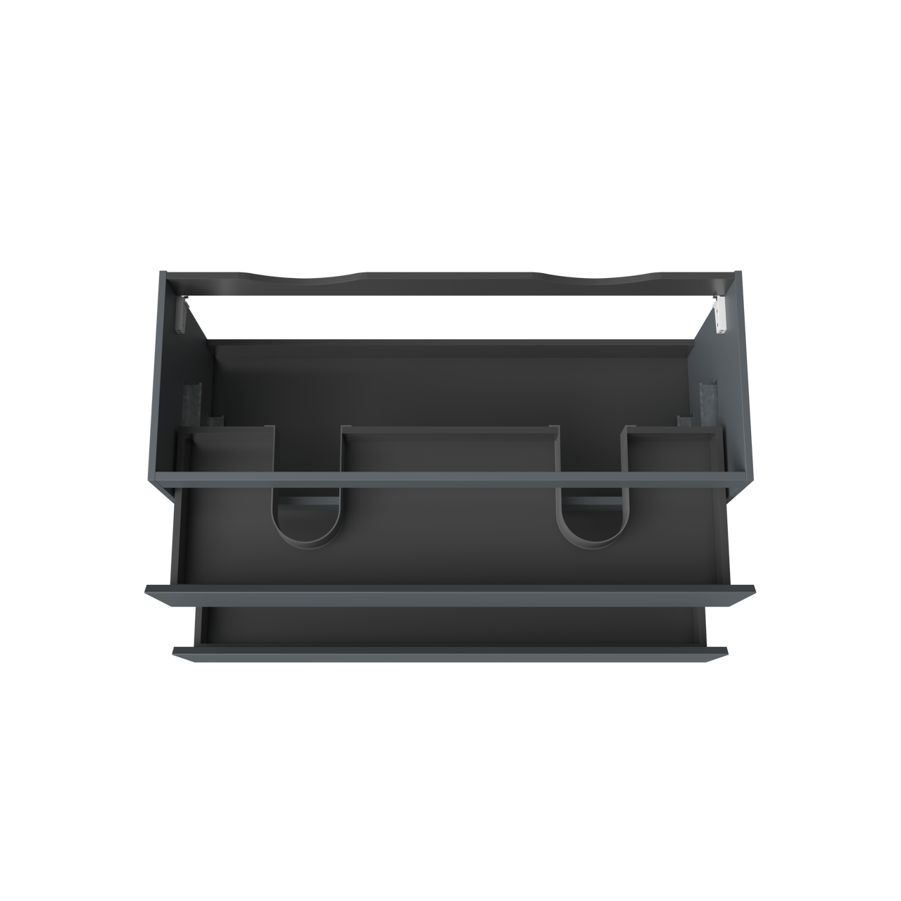 Linie Lado zwevende wastafelonderkast 120 x 46 cm blauw antraciet 2 lades