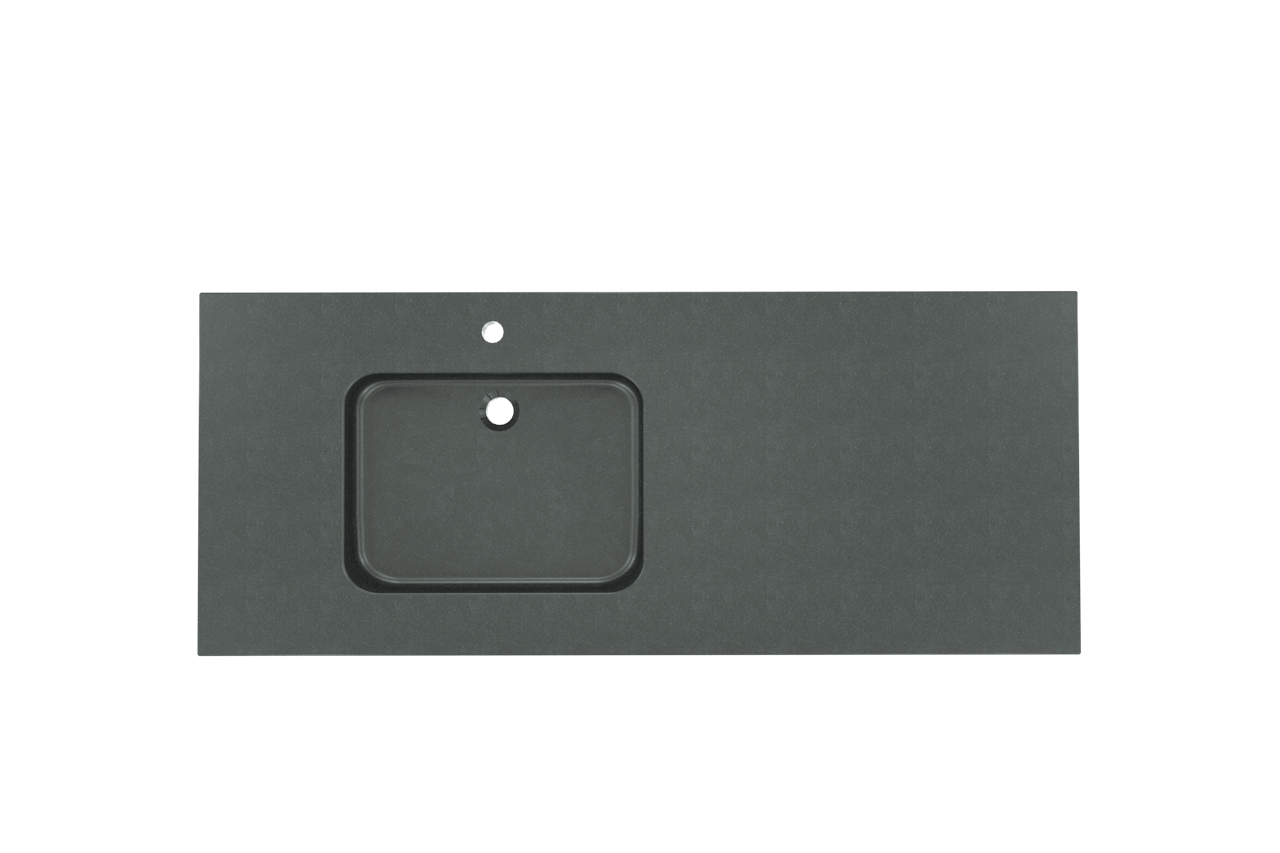 Balmani Napoli vasque asymétrique gauche granite aiguisé 135 x 55 cm