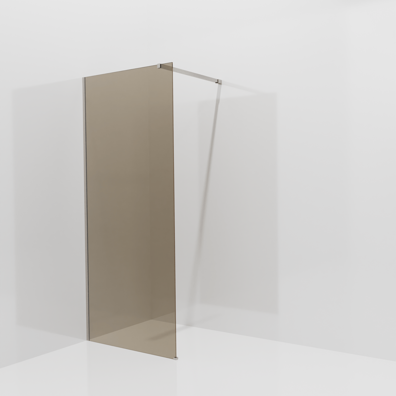 Balmani Modular douche à l'italienne: 90 x 200 cm, Verre bronze, Profil Brushed CoolMetal