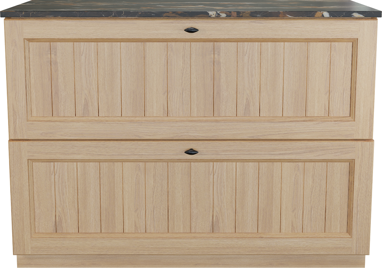 Balmani Lemon staand badkamermeubel 120 x 55 cm, fineer natuur eik met Stretto enkel tablet in portoro gold